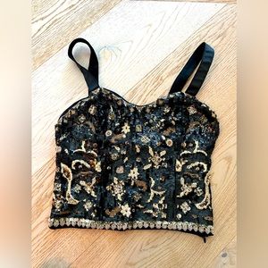 Zara sequin beaded crop top EUC
